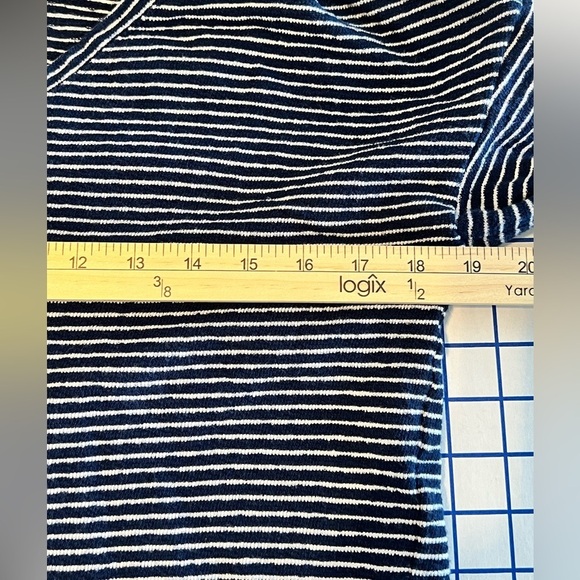MADEWELL STRIPED CROP TOP SZ XS OVERSIZED BLUE WHITE STRIPE NAUTICAL NORMCORE - Picture 5 of 6